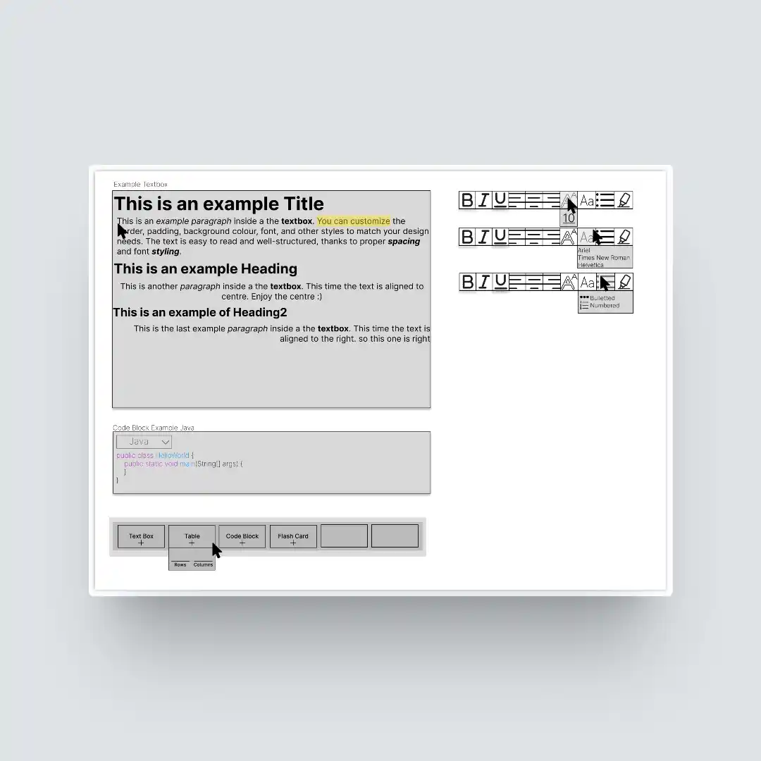 Image of BlocDoc Stage 1 Mockup of the insert blocks feature
