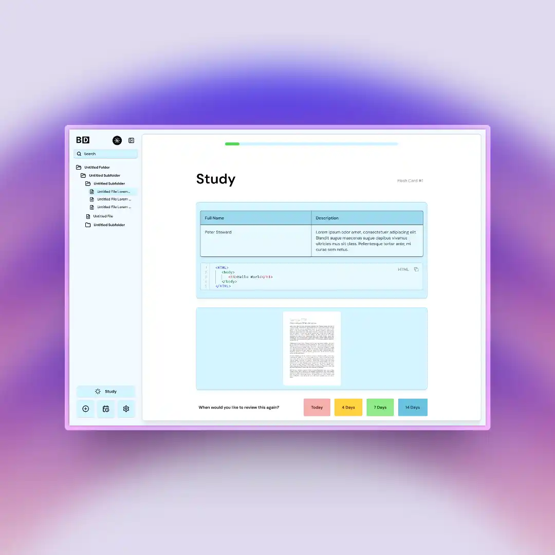 Image of BlocDoc Stage 3 Mockup of the study feature